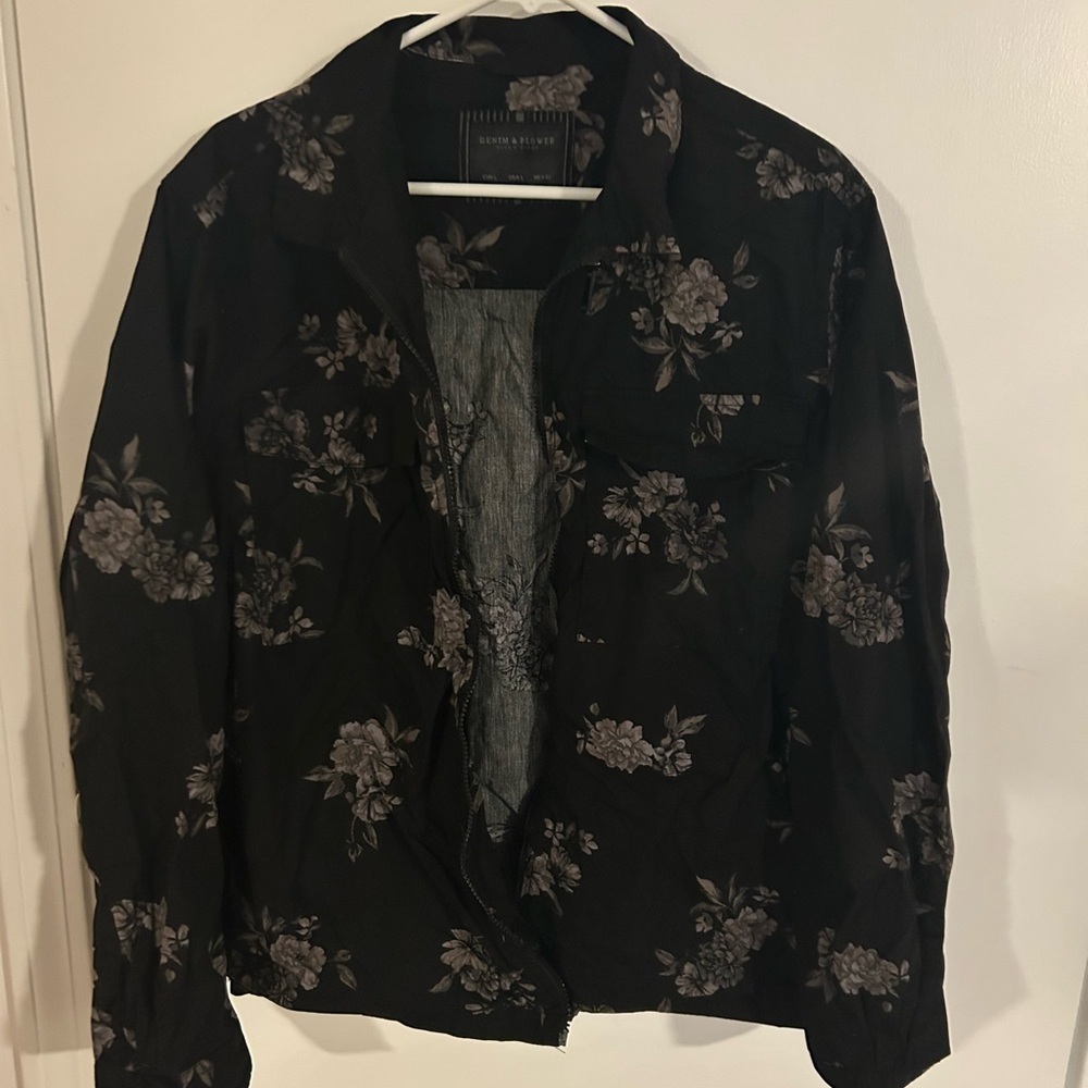 Ricky Singh Denim & Flower jacket, size Large